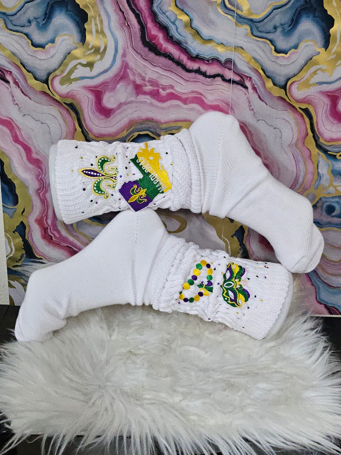 Mardi Gras Time Socks