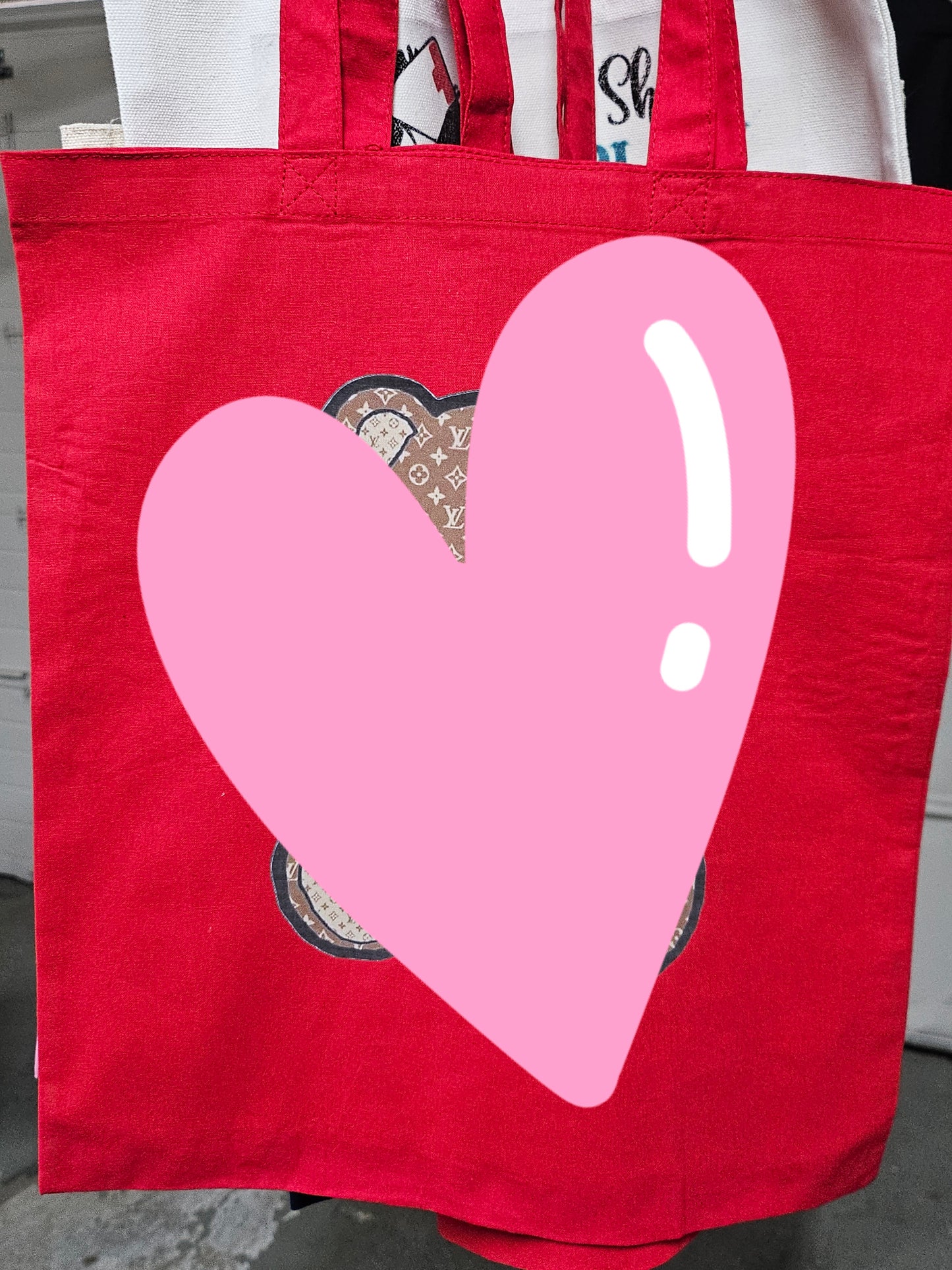 LV Inspired Teddy Bear Canvas Tote