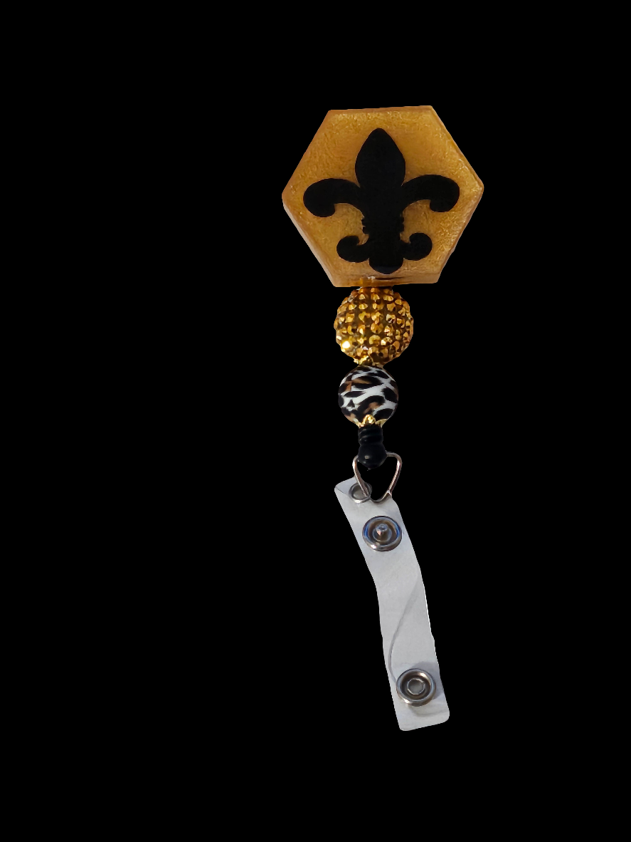 Fleur De Lis Badge Reel