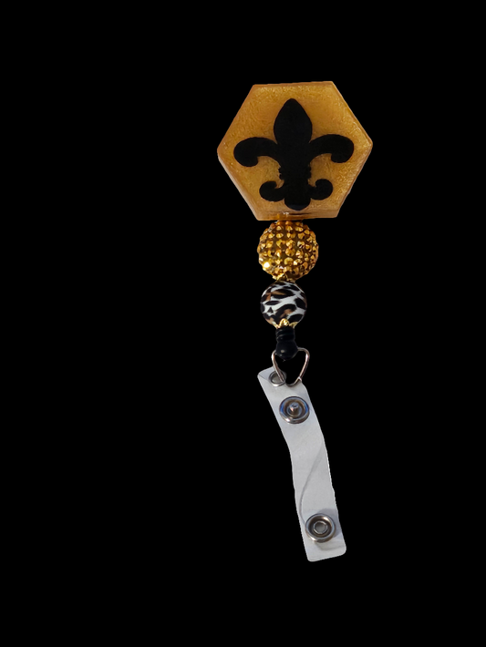 Fleur De Lis Badge Reel