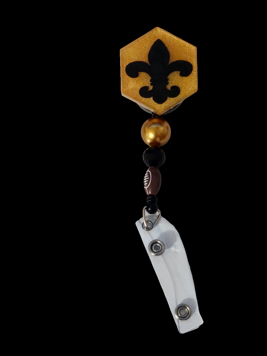 Fleur De Lis Badge Reel