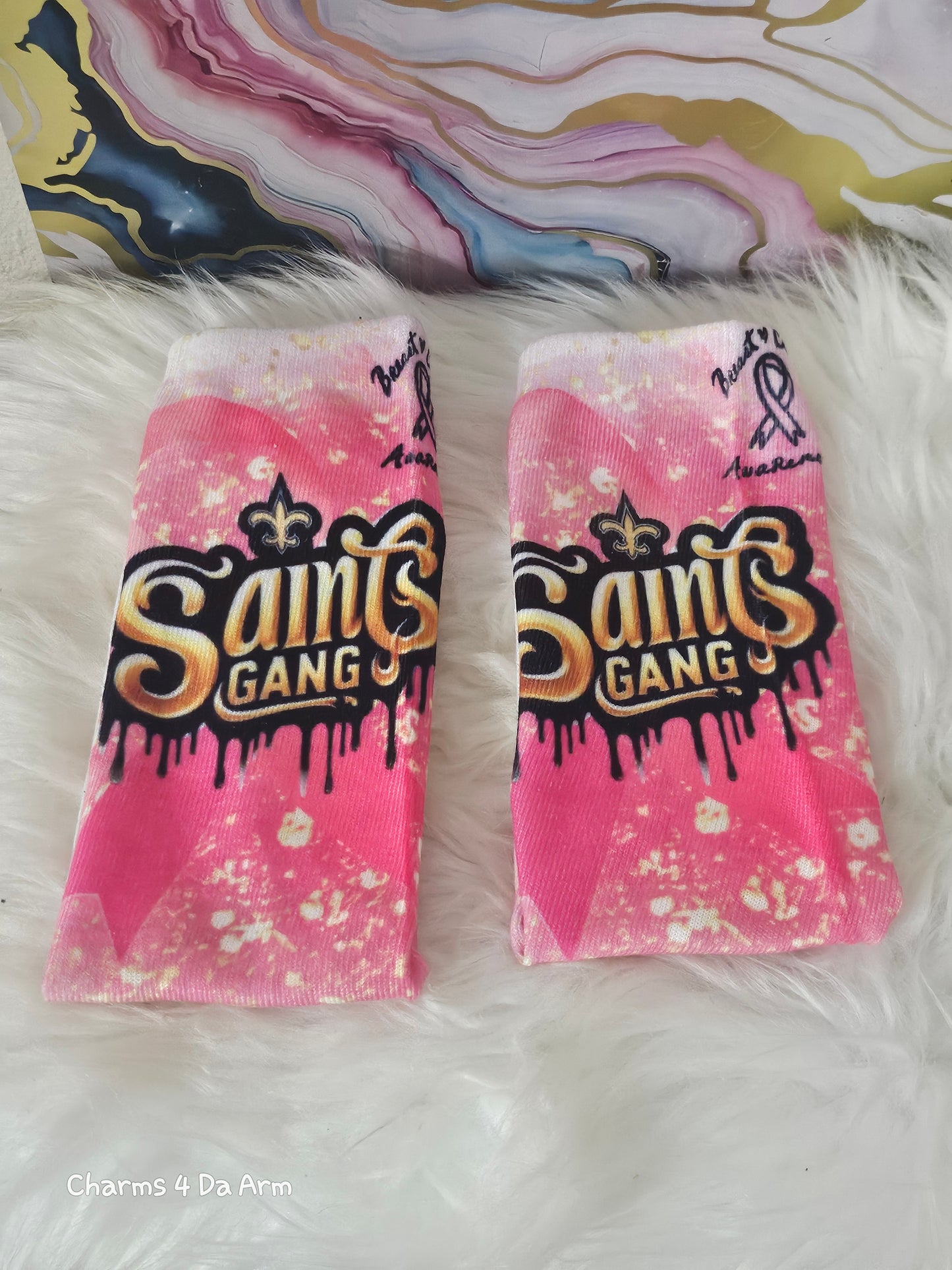 Breast Cancer Awareness Socks "Saints Gang