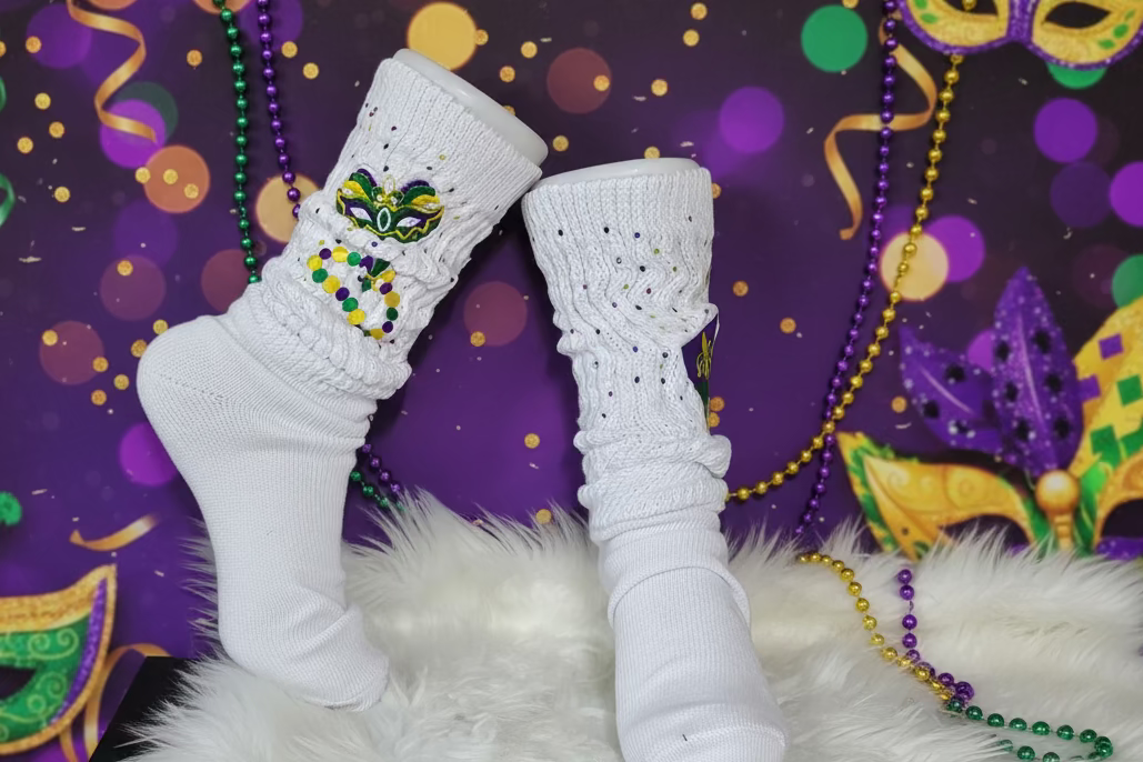 Mardi Gras Time Socks