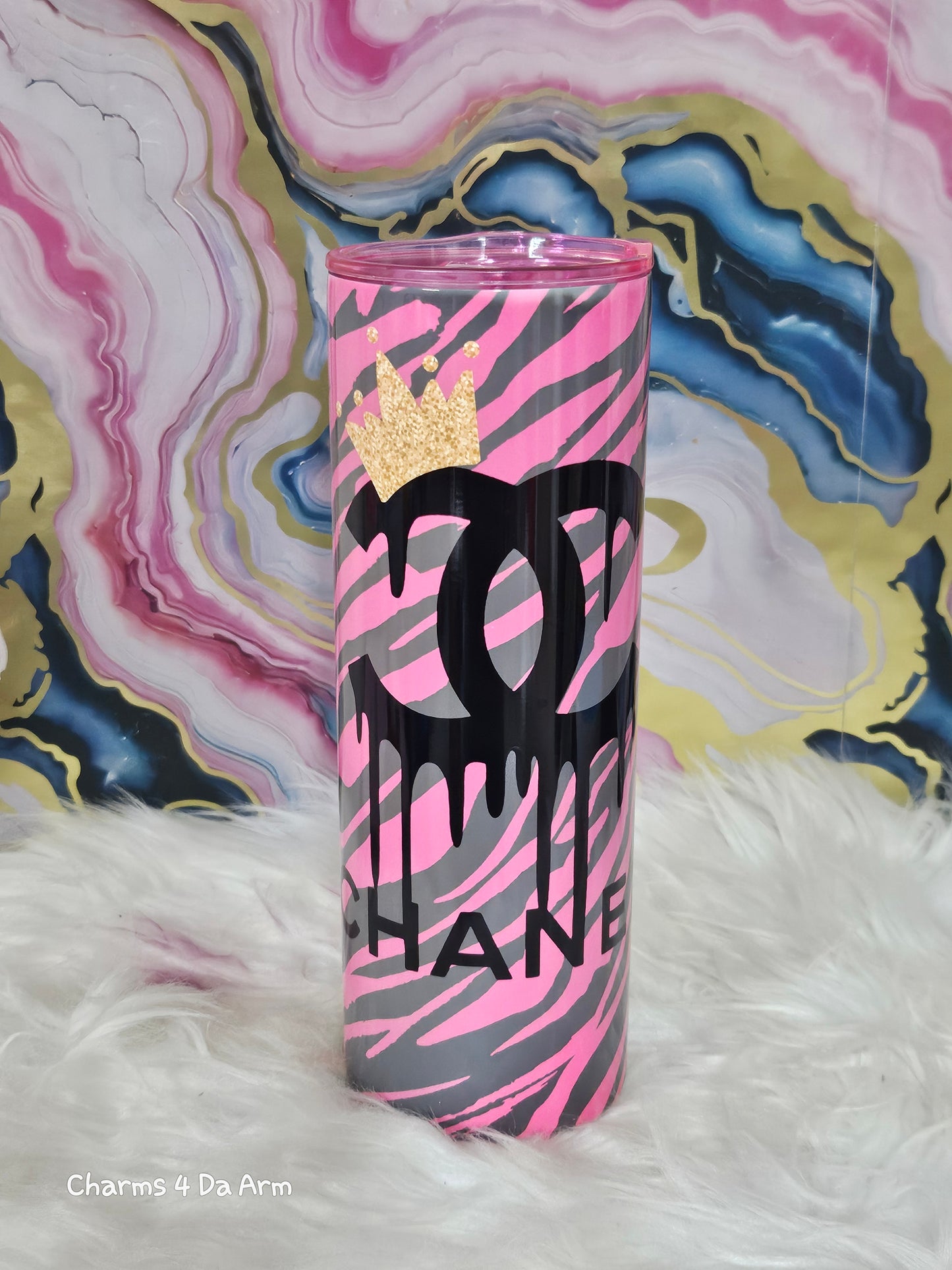 Zebra "Chanel" Tumbler