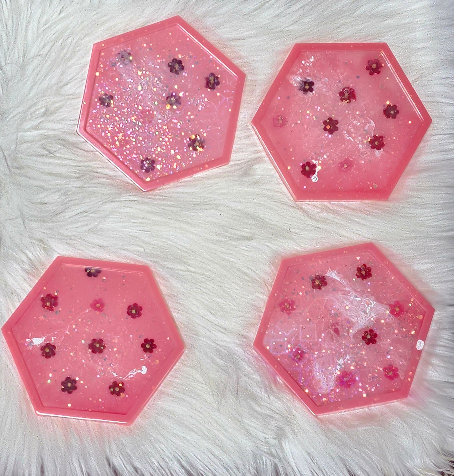 "Flowers" 4 Set Coasters