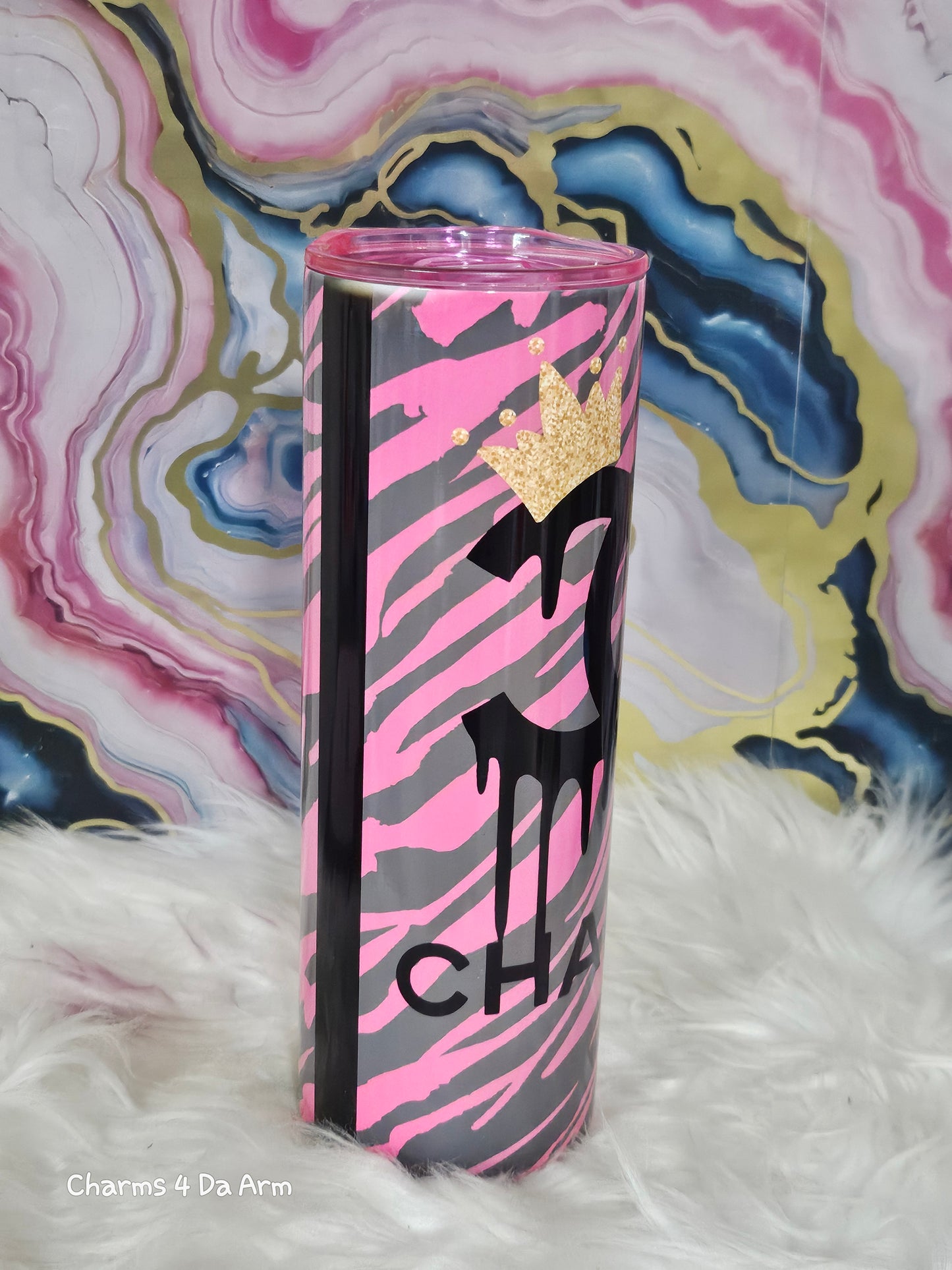 Zebra "Chanel" Tumbler