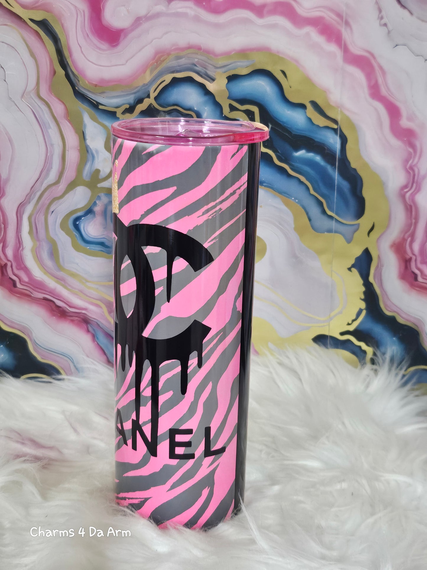 Zebra "Chanel" Tumbler