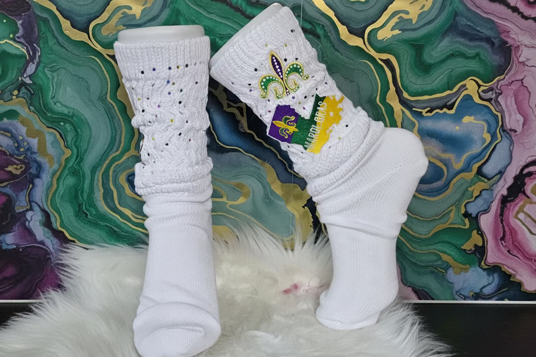 Mardi Gras Time Socks