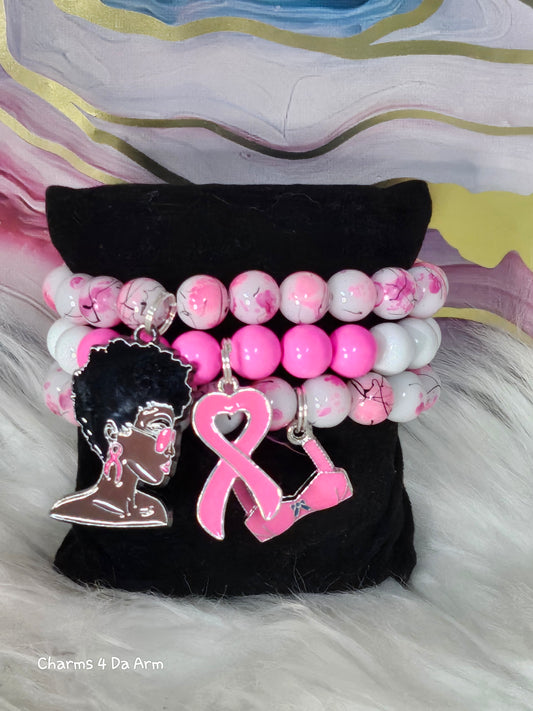 Breast Cancer Awareness Bracelet Set