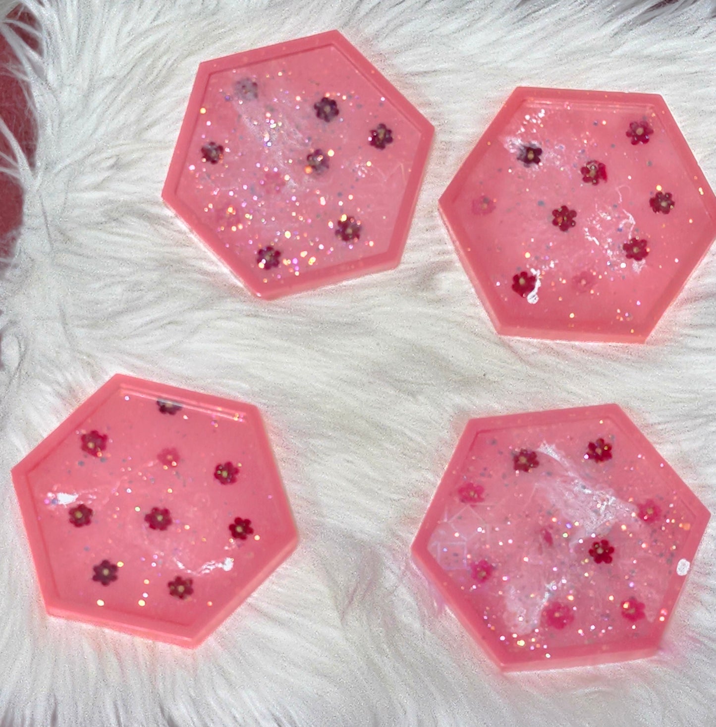 "Flowers" 4 Set Coasters