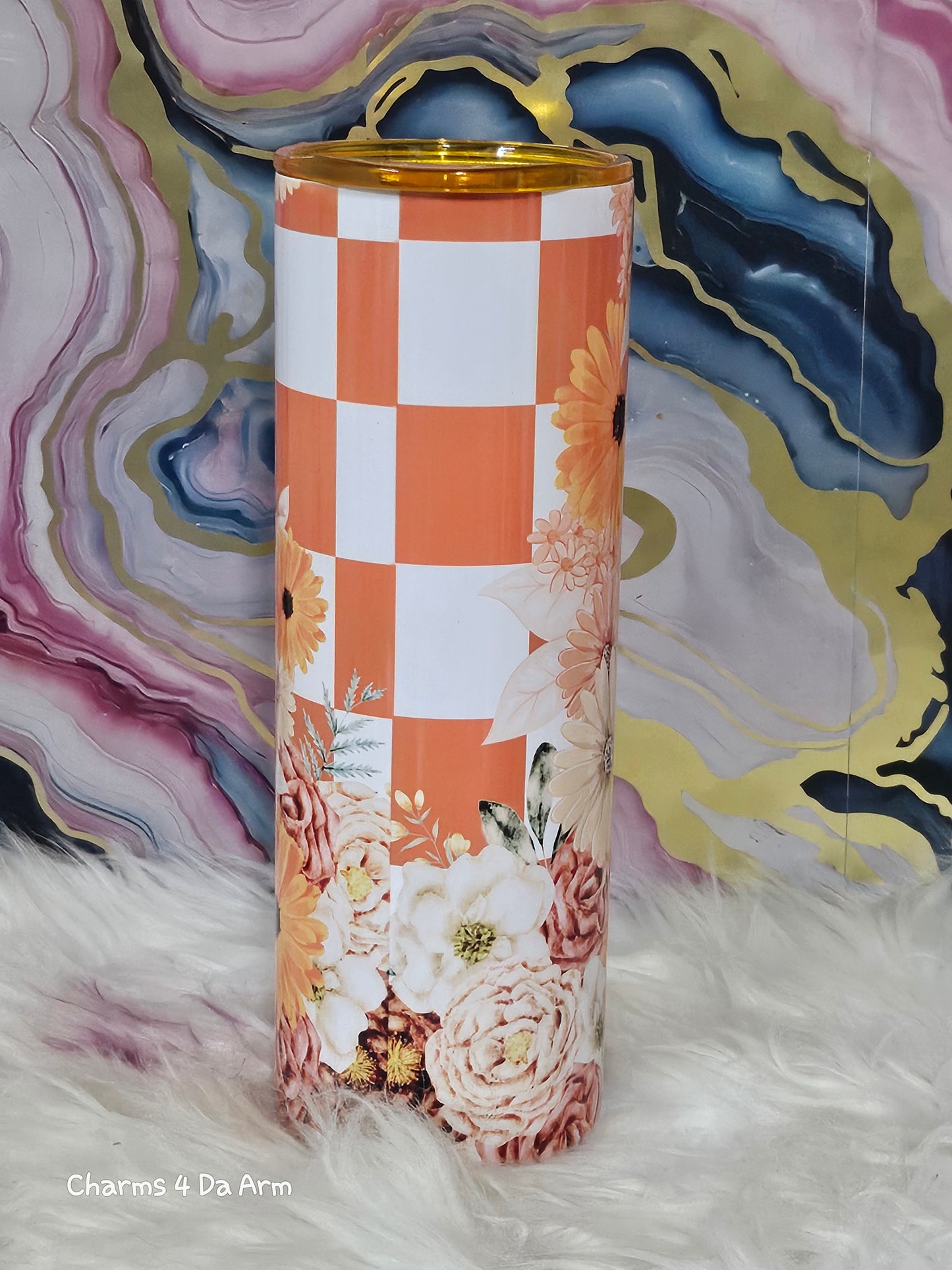 Chanel Inspired Tumbler w/Color Lid